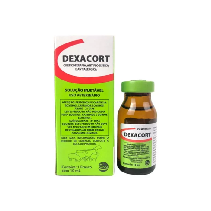 ANTI-INFLAMATÓRIO PARA BOVINOS E EQUINOS INJETÁVEL DEXACORT 25MG 10ML - CEVA