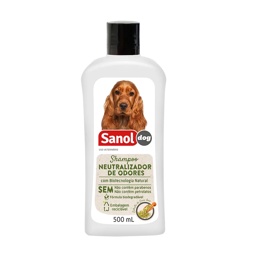 SHAMPOO NEUTRALIZADOR DE ODORES PARA CÃES 500ML - SANOL DOG