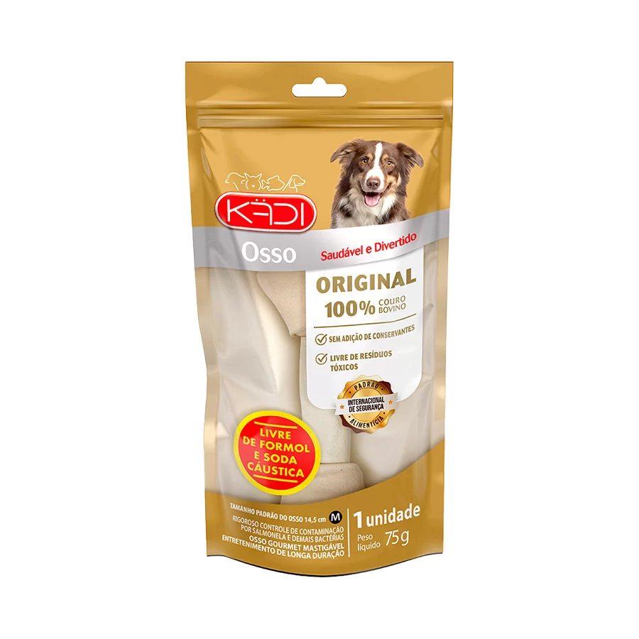 PETISCO PARA CÃES OSSO SABOR ORIGINAL MÉDIO 1 UNIDADE 75G - KADI