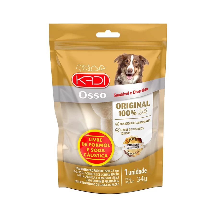 PETISCO PARA CÃES OSSO SABOR ORIGINAL PEQUENO 1 UNIDADE 34G - KADI