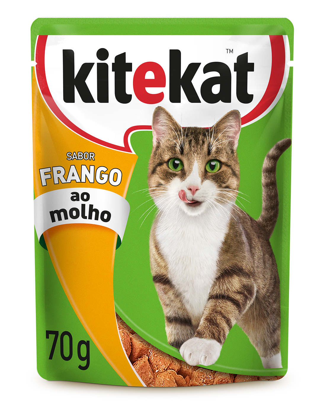 RAÇÃO ÚMIDA KITEKAT SACHÊ FRANGO AO MOLHO PARA GATOS ADULTOS 70G