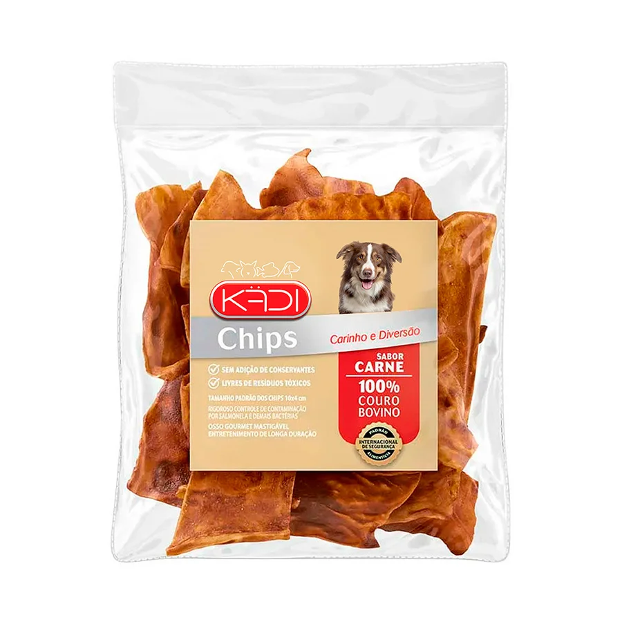 SNACK PARA CÃES OSSO EM CHIPS SABOR CARNE 220G - KADI