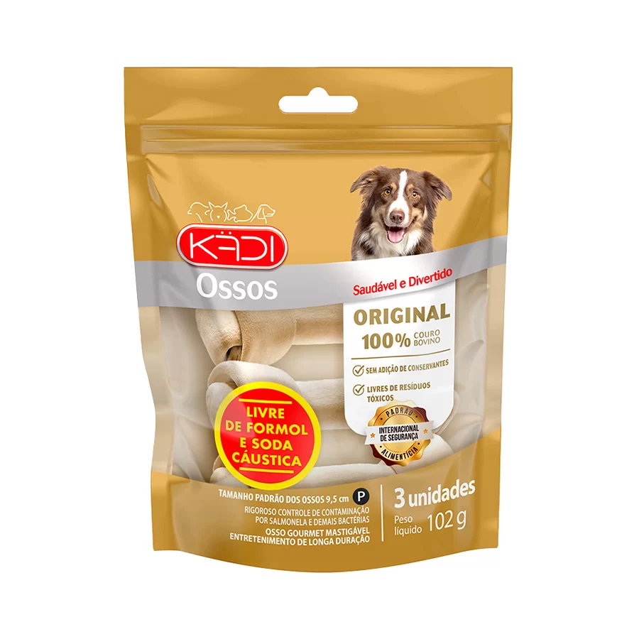 PETISCO PARA CÃES OSSO SABOR ORIGINAL PEQUENO 3 UNIDADES 102G - KADI