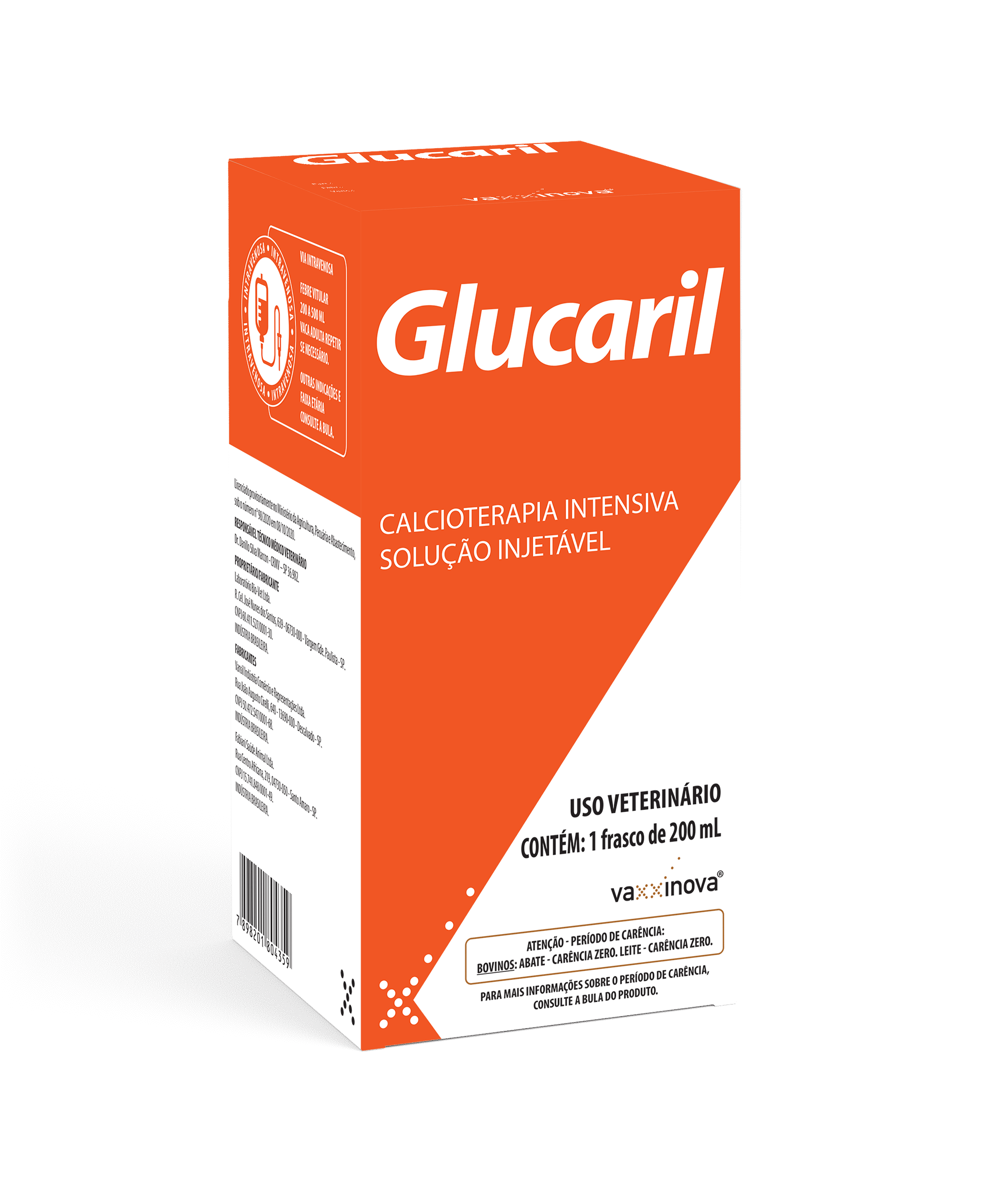 SOLUÇÃO INJETÁVEL PARA CALCIOTERAPIA INTENSIVA GLUCARIL 200ML - BIOVET