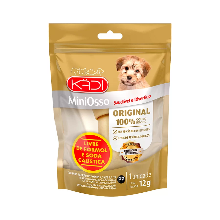 PETISCO PARA CÃES MINI OSSO SABOR ORIGINAL 1 UNIDADE 12G - KADI