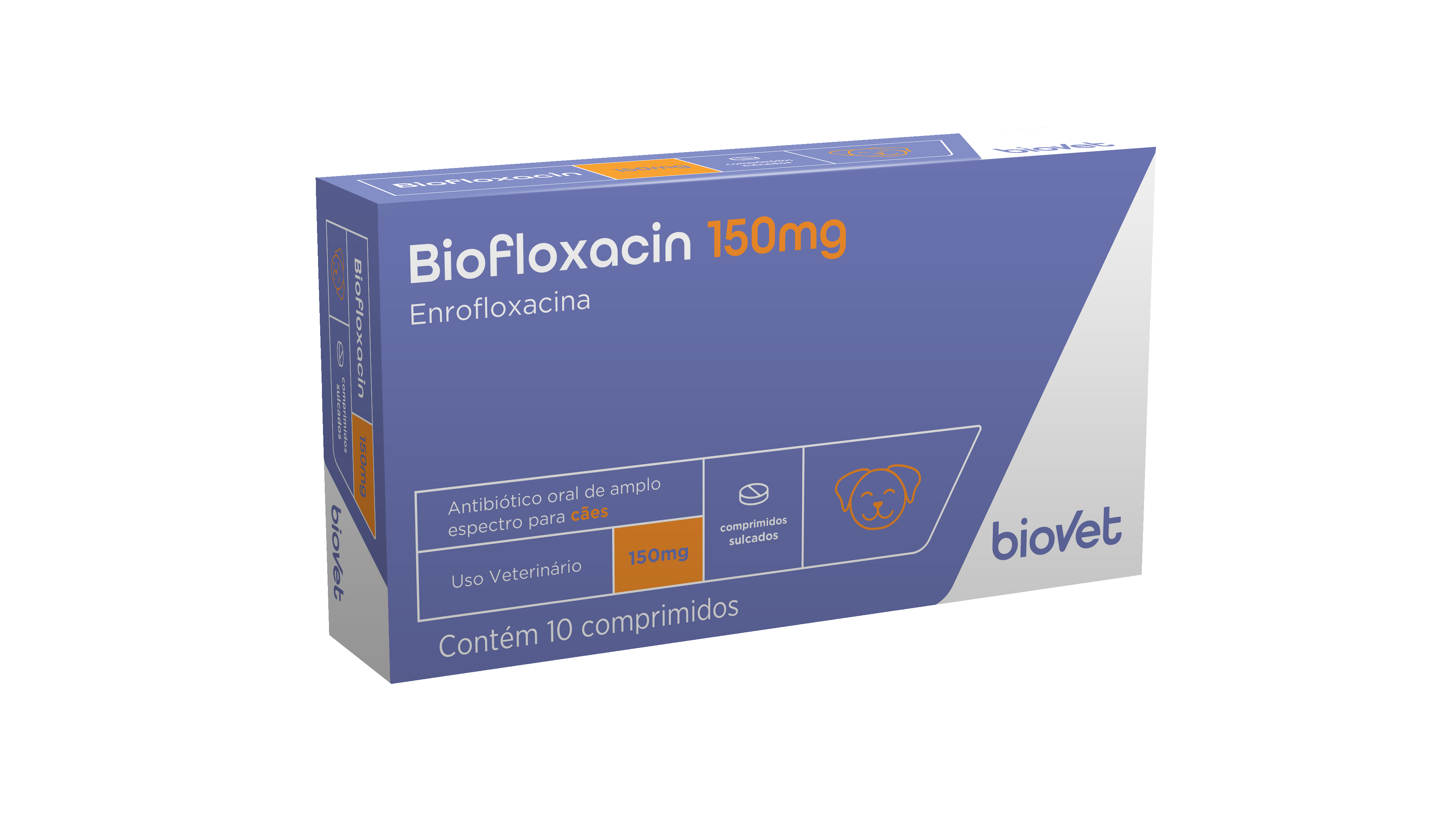 ANTIBIÓTICO BIOFLOXACIN 150MG PARA CÃES 10 COMPRIMIDOS - BIOVET