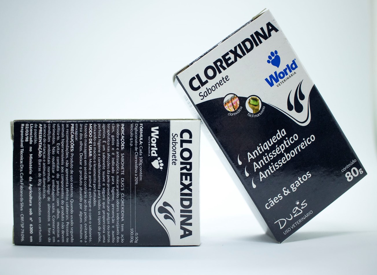 SABONETE CLOREXIDINA PARA CÃES E GATOS 80G - DUG S