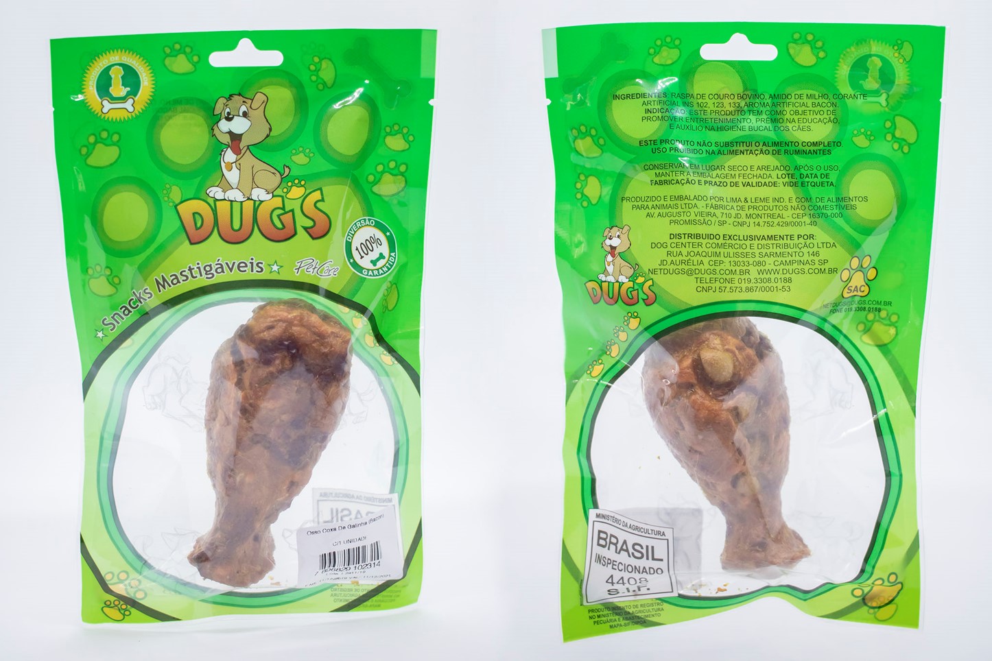 OSSO COXA DE GALINHA COM BACON PARA CÃES - DUG'S