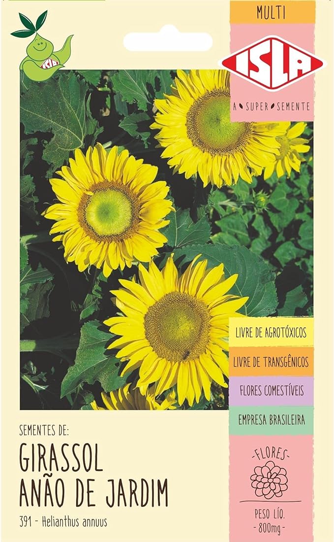 SEMENTE DE FLOR GIRASSOL ANÃO DE JARDIM 800MG - ISLA