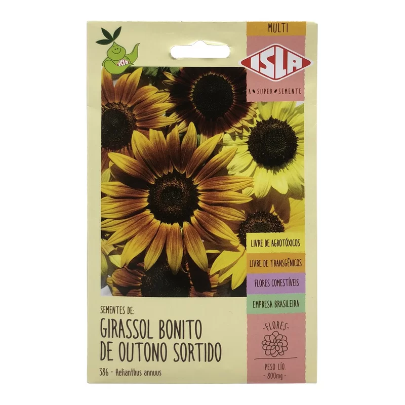 SEMENTE DE FLOR GIRASSOL BONITO DE OUTONO SORTIDO 800MG - ISLA
