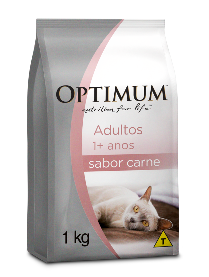 RAÇÃO OPTIMUM PARA GATOS ADULTOS 1+ ANOS CARNE 1KG