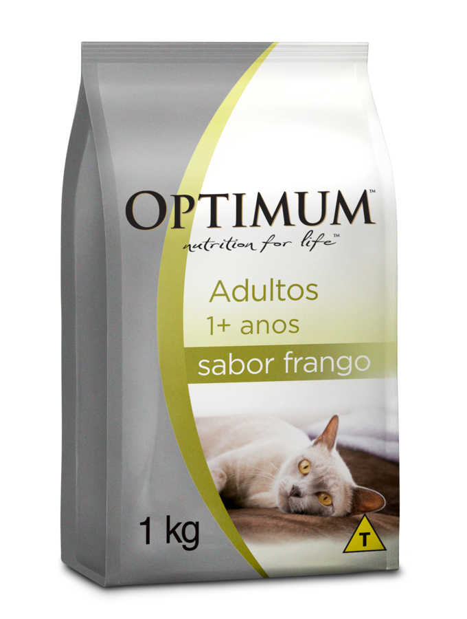 RAÇÃO OPTIMUM PARA GATOS ADULTOS 1+ ANOS FRANGO 1KG