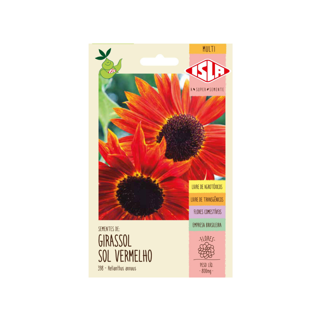 SEMENTE DE FLOR GIRASSOL SOL VERMELHO 800MG - ISLA