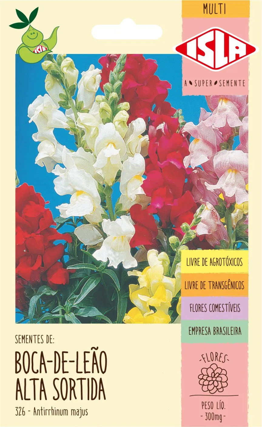 SEMENTE DE FLOR ANTIRRHINUM BOCA DE LEÃO ALTA SORTIDA 300MG - ISLA