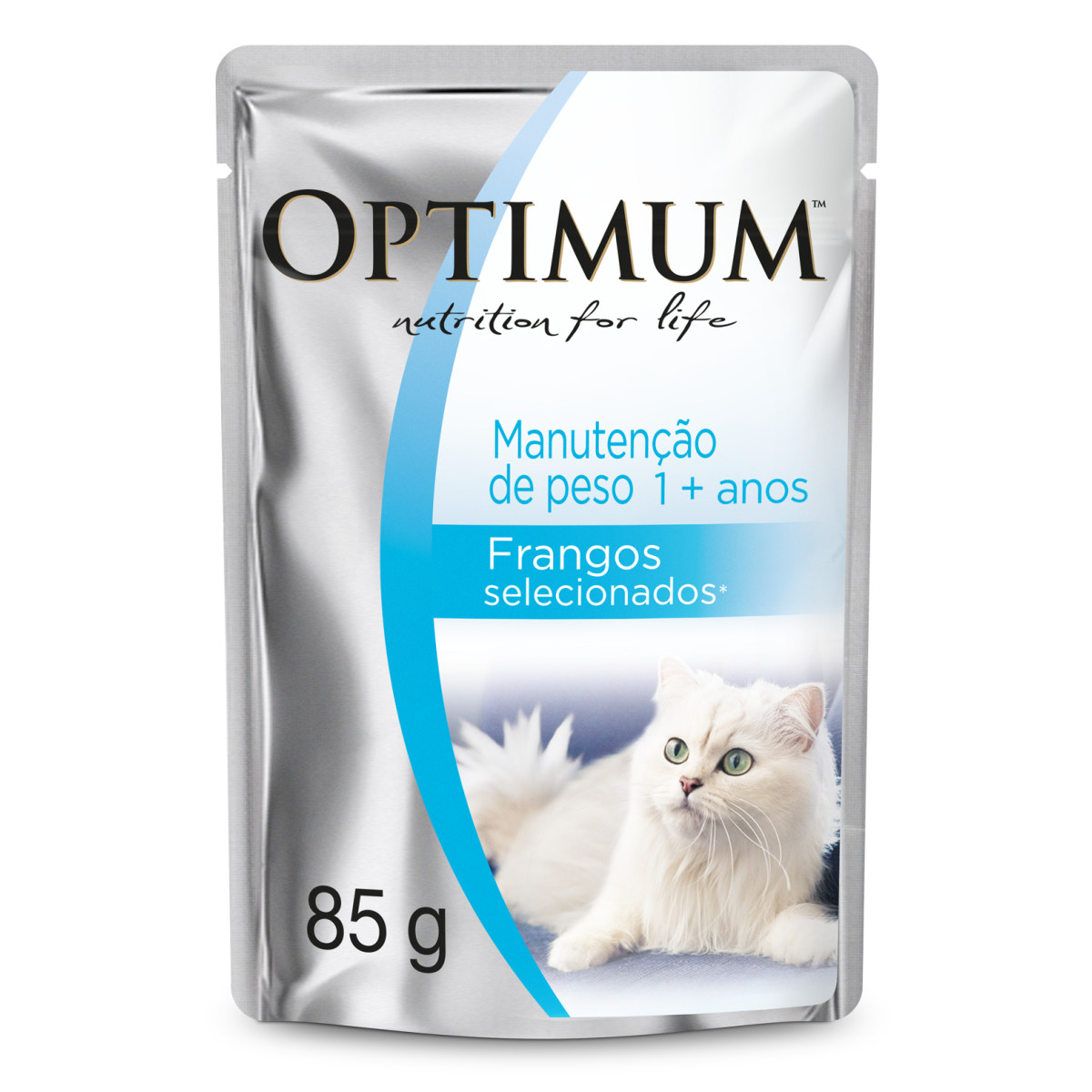 RAÇÃO ÚMIDA OPTIMUM SACHÊ PARA GATOS ADULTOS MANUTENÇÃO DE PESO FRANGO 85G