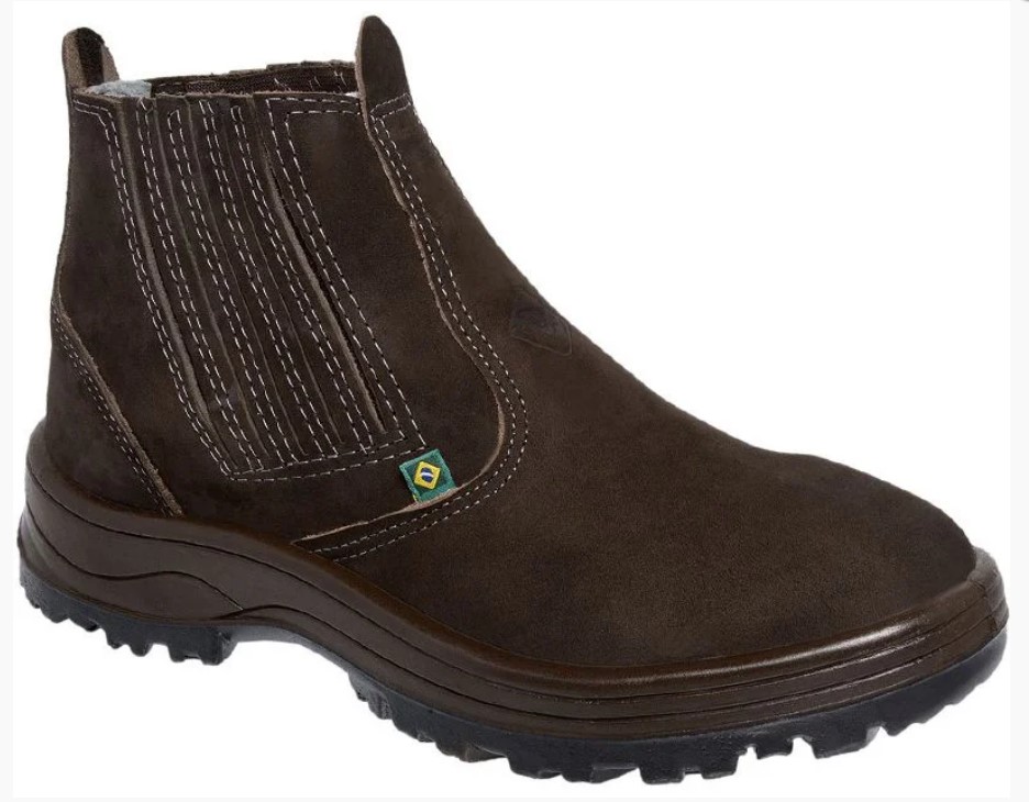 Botina Para Trabalho 071 Nobuck Café N°40 - Palma Flex Fort