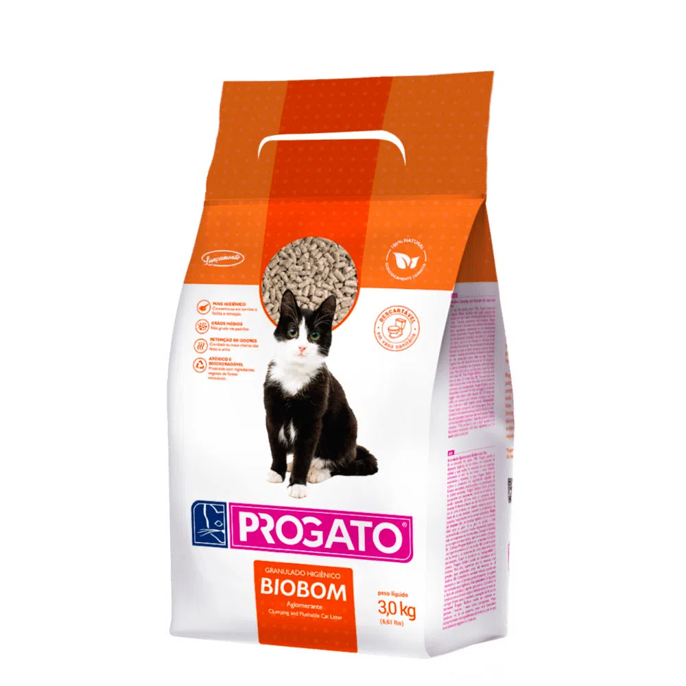 GRANULADO HIGIÊNICO BIOBOM PARA GATO 3KG - PROGATO