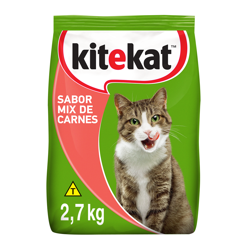 RAÇÃO KITEKAT MIX DE CARNES PARA GATOS ADULTOS 2,7KG