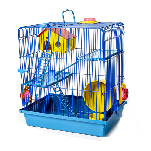 GAIOLA PARA HAMSTER SUPER LUXO 3 ANDARES - AZUL