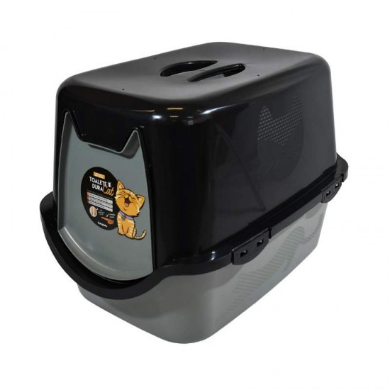 BANHEIRO DURAPETS TOALETE PRETO PARA GATOS