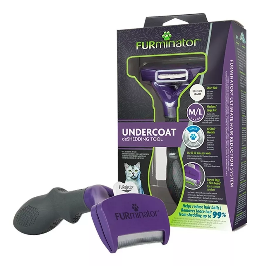 ESCOVA TIRA PELO FURMINATOR GRANDE PARA GATOS DE PELO LONGO - FURMINATOR