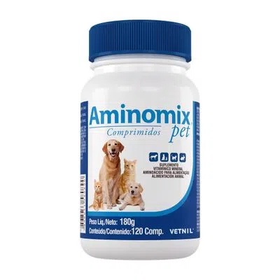 SUPLEMENTO PARA CÃES E GATOS AMINOMIX PET 120 COMPRIMIDOS - VETNIL