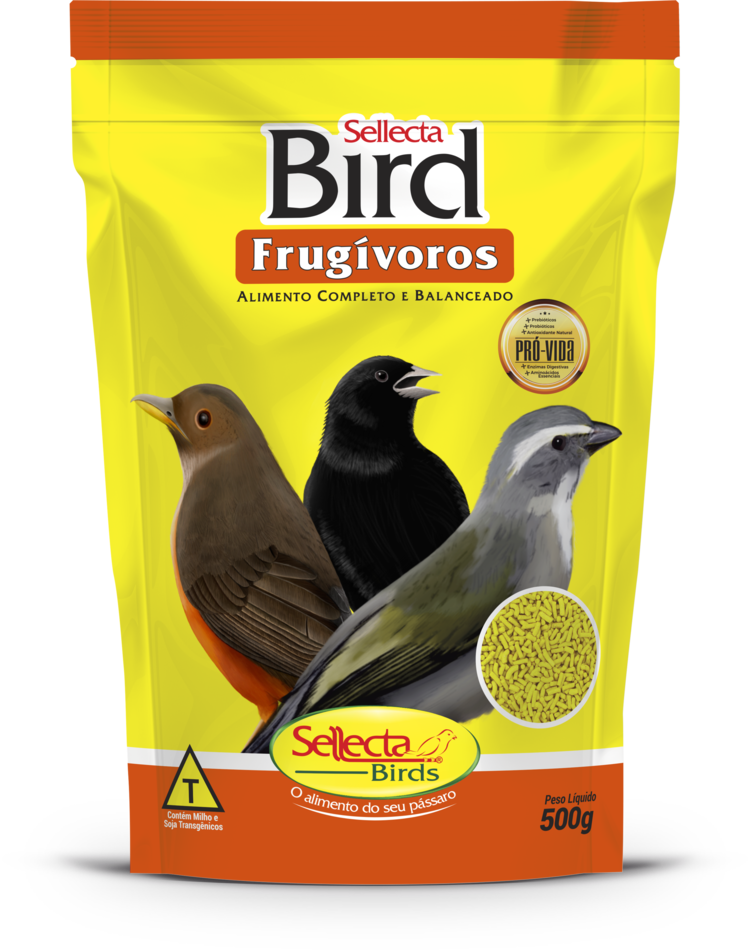 RAÇÃO BIRD FRUGÍVOROS 500G - SELLECTA