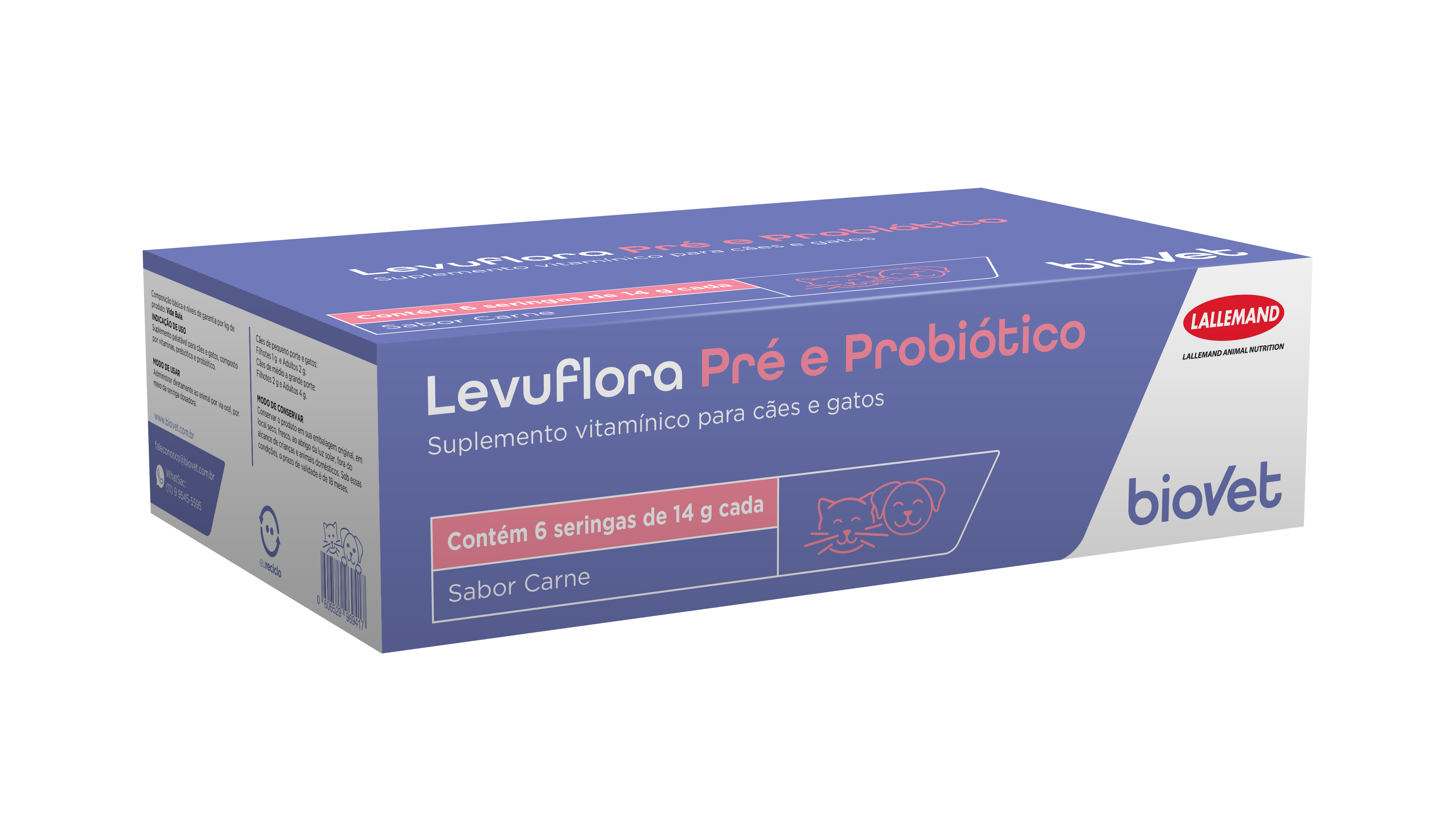 LEVUFLORA PRÉ E PROBIÓTICO 14G ÚNICO - BIOVET