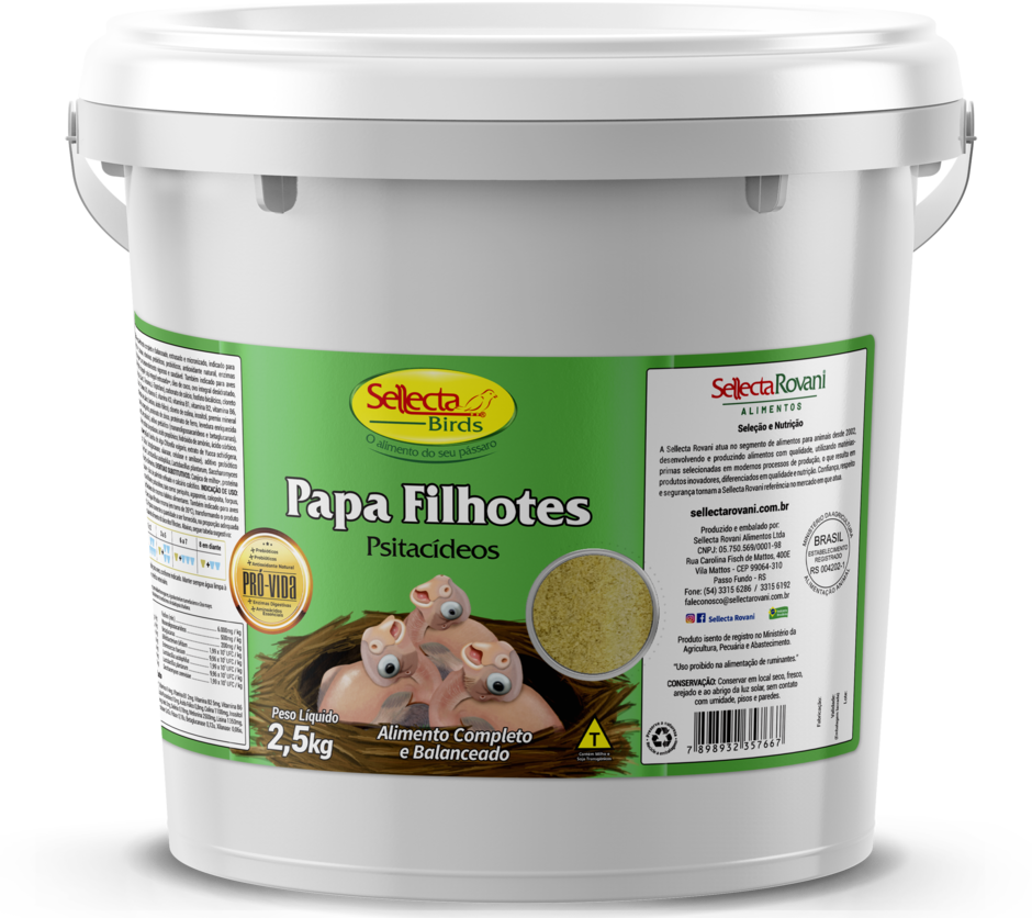 PAPA FILHOTES PSITACÍDEOS 2,5KG - SELLECTA