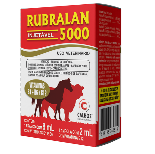 COMPLEXO VITAMÍNICO RUBRALAN 5000 INJETÁVEL 10ML - CALBOS
