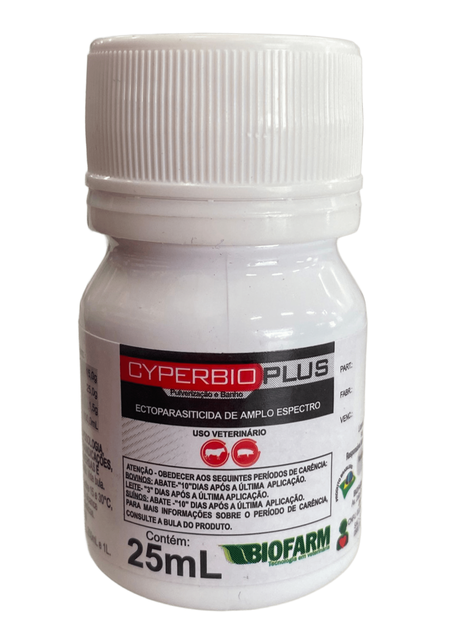 ECTOPARASITICIDA DE AMPLO ESPECTRO CYPERBIO PLUS PULVERIZAÇÃO E BANHO 25ML - BIOFARM