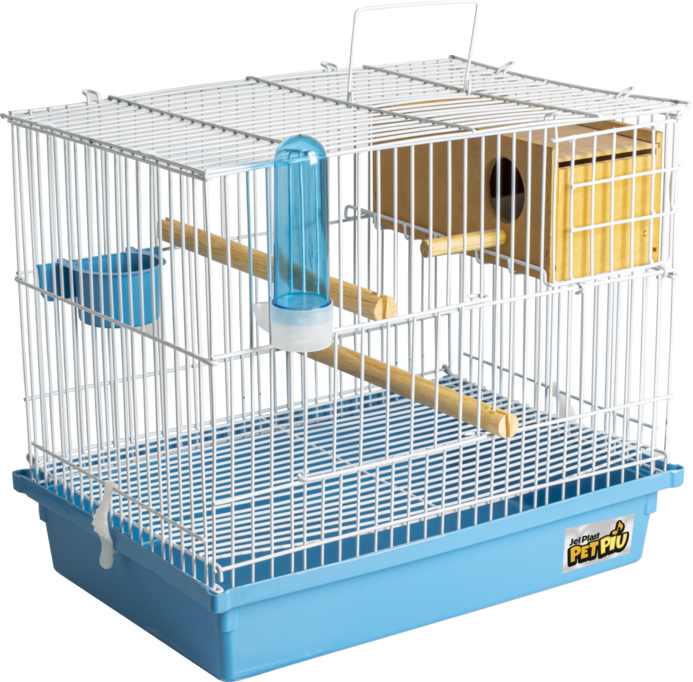 CRIADEIRA PARA PERIQUITO BRANCA COM ACESSÓRIOS VERMELHOS