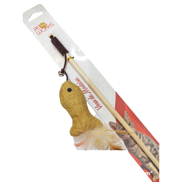 BRINQUEDO PARA GATOS VARINHA DE PAPEL DE MADEIRA 40CM