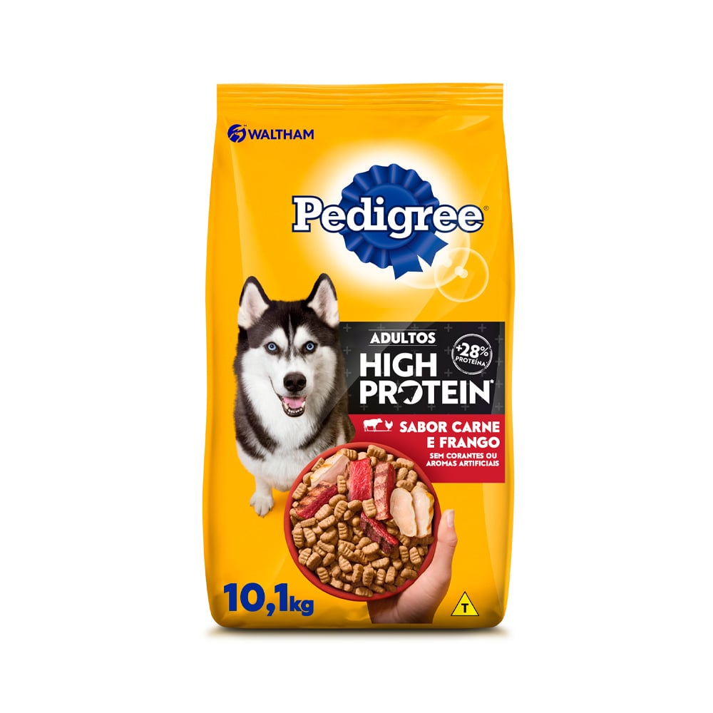 RAÇÃO SECA PEDIGREE HIGH PROTEIN CARNE E FRANGO PARA CÃES ADULTOS 10,1KG