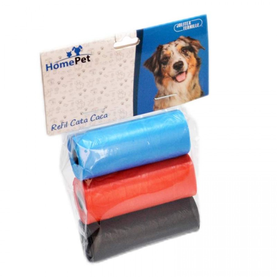 REFIL DE CATA CACA COLORIDOS 3 ROLOS COM 15 SAQUINHOS CADA