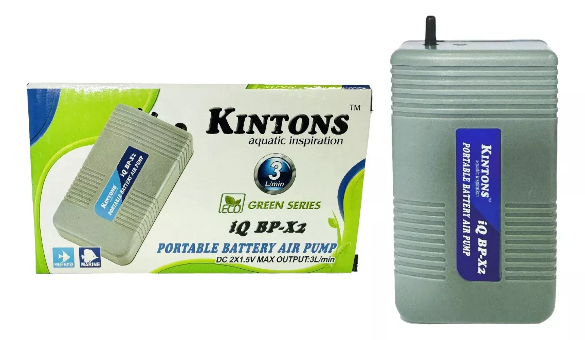 COMPRESSOR AIR PUMP IQBP-X2 PARA AQUÁRIO 3 LITROS POR MINUTOS A BATERIA PORTÁTIL - KINTONS