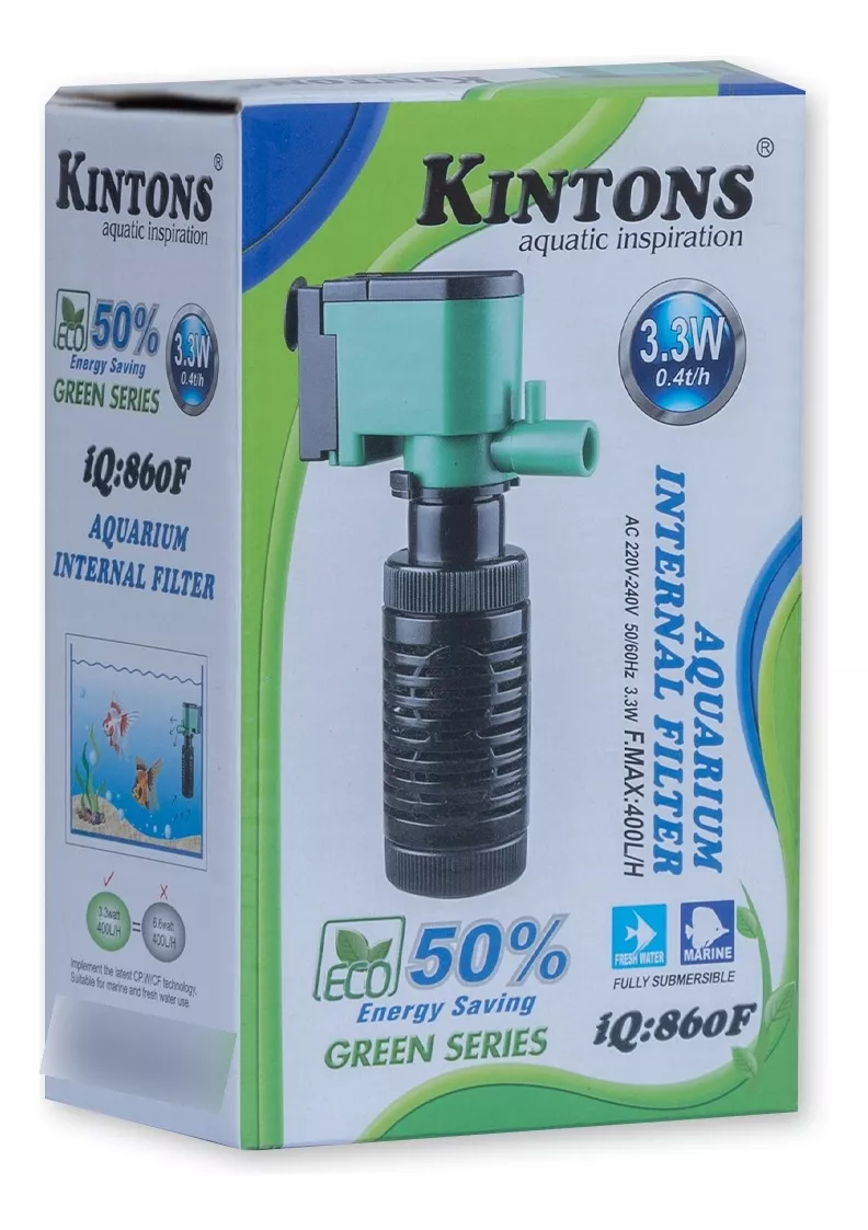 KIT FILTRO INTERNO PARA AQUÁRIO IQ-860F 400 LITROS POR HORA - KINTONS