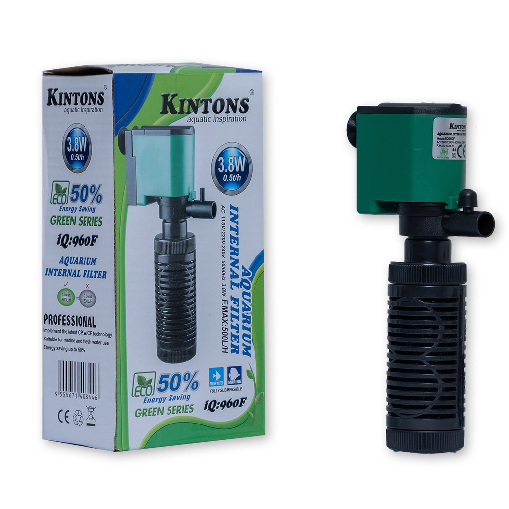 KIT FILTRO INTERNO COM BOMBA SUBMERSA PARA AQUÁRIO IQ-960F 500 LITROS POR HORA - KINTONS