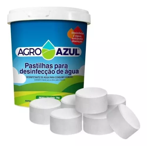 PASTILHA DESINFETANTE 10G CADA PASTILHA POTE COM 1KG - AGROAZUL