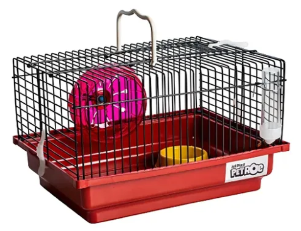 GAIOLA PARA HAMSTER BRASILEIRINHA BLACK METAL VERMELHA