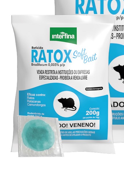 RATICIDA RATOX SOFT BAIT 200G - INTERFINA