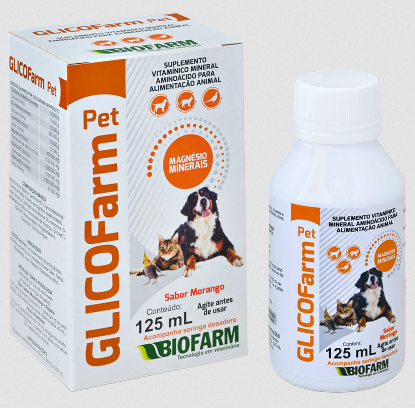 SUPLEMENTO VITAMÍNICO MINERAL GLICOFARM PET 125ML - BIOFARM
