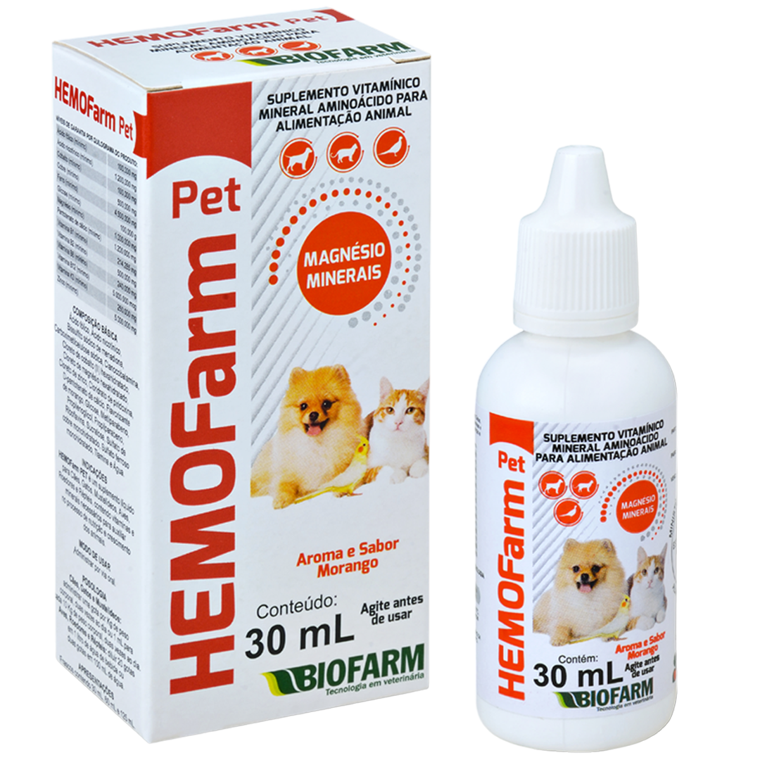 SUPLEMENTO VITAMÍNICO MINERAL HEMOFARM PET 30ML - BIOFARM