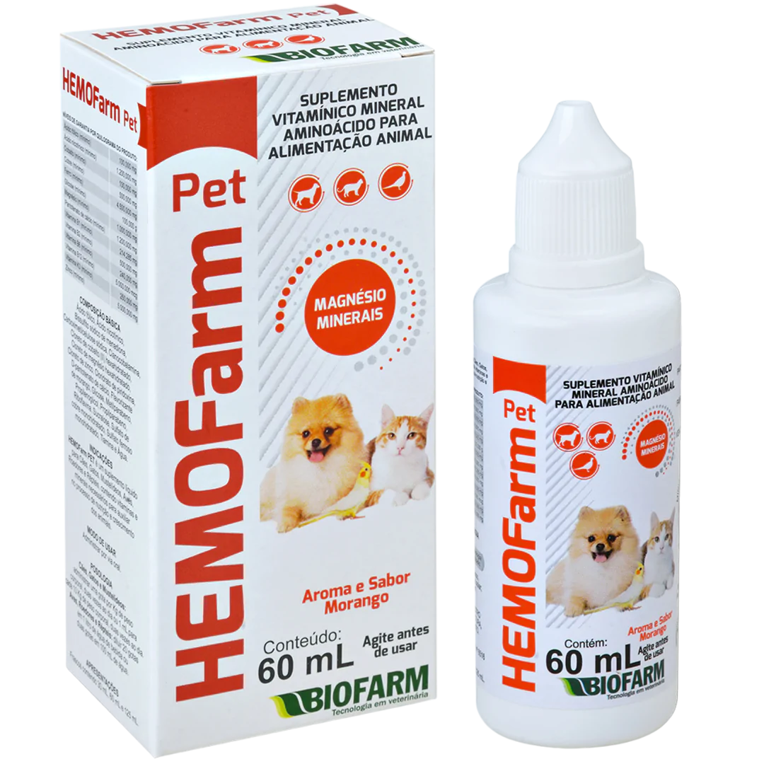 SUPLEMENTO VITAMÍNICO MINERAL HEMOFARM PET 60ML - BIOFARM