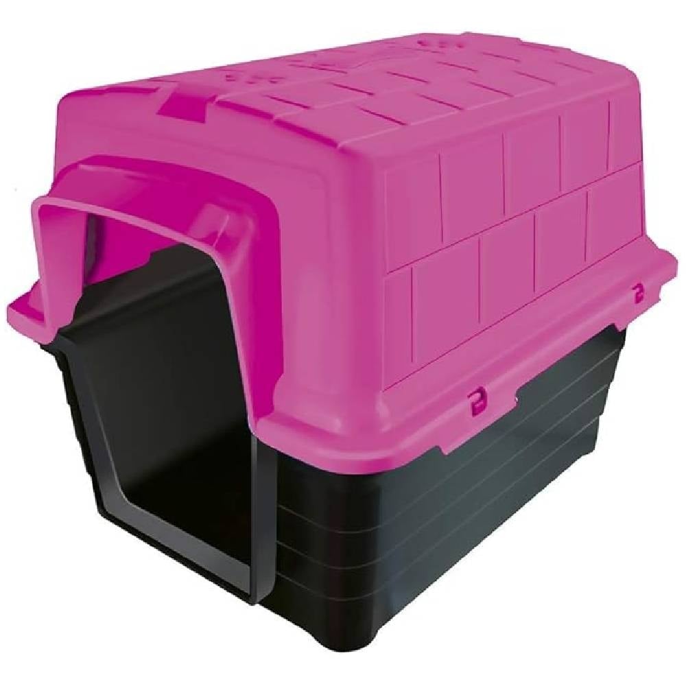 CASINHA PLÁSTICA PARA CÃES ULTRA RESISTENTE 2 EM 1 ROSA N°5 - FURACÃO PET