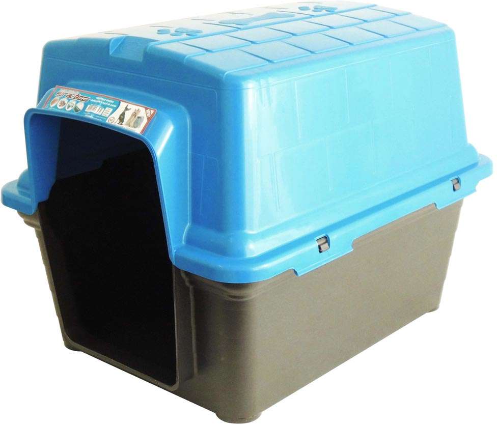 CASINHA PLÁSTICA PARA CÃES ULTRA RESISTENTE 2 EM 1 AZUL N°6 - FURACÃO PET