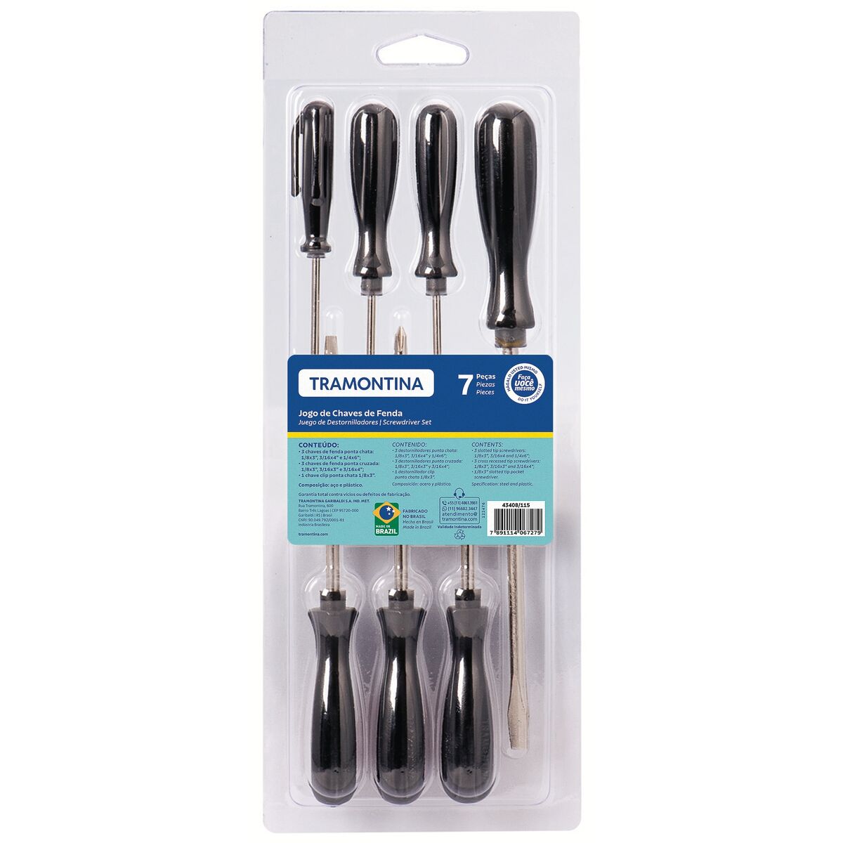 JOGO DE CHAVES DE FENDA TRAMONTINA DE 7 PEÇAS - 43408115