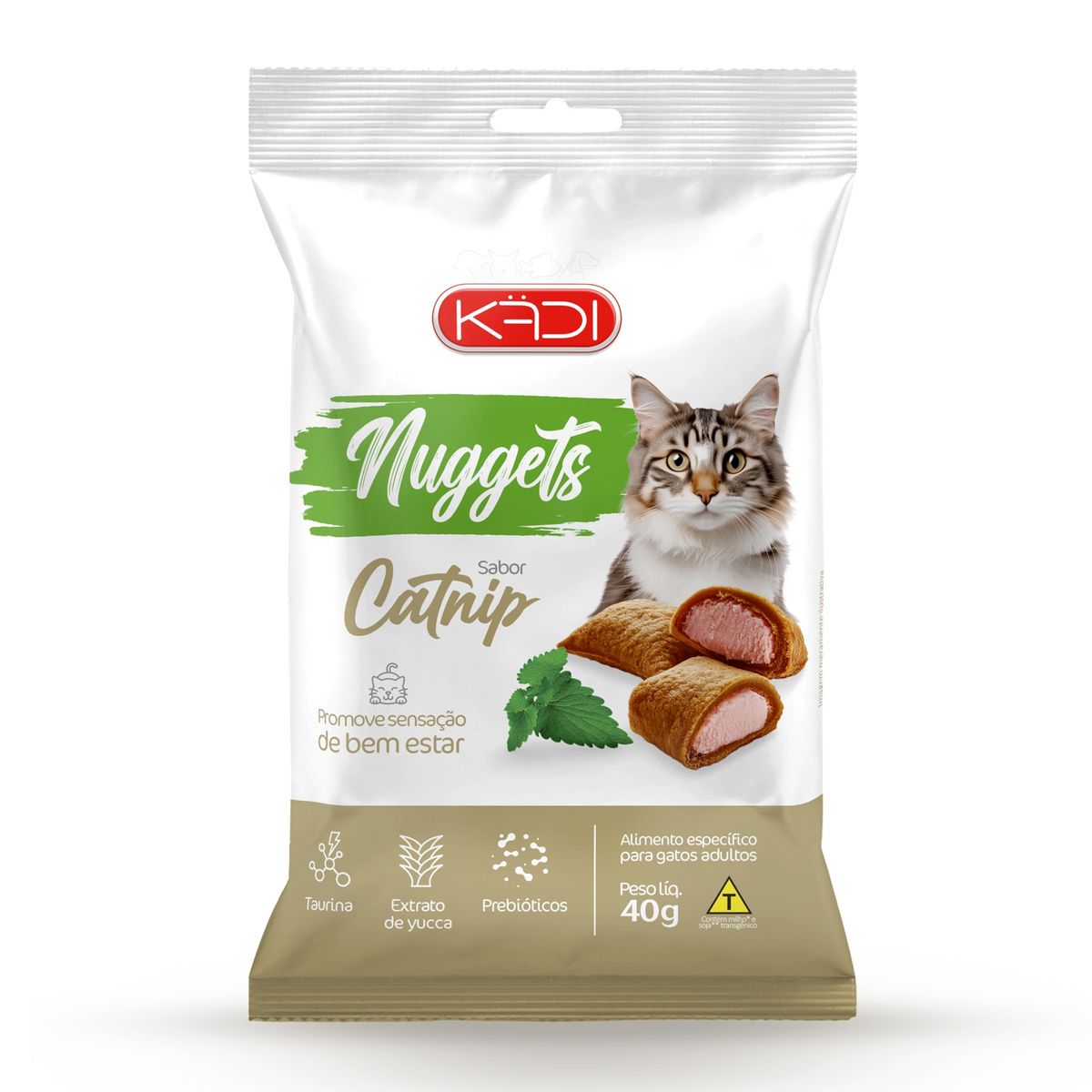 SNACK PARA GATOS NUGGETS SABOR CATNIP 40G - KADI