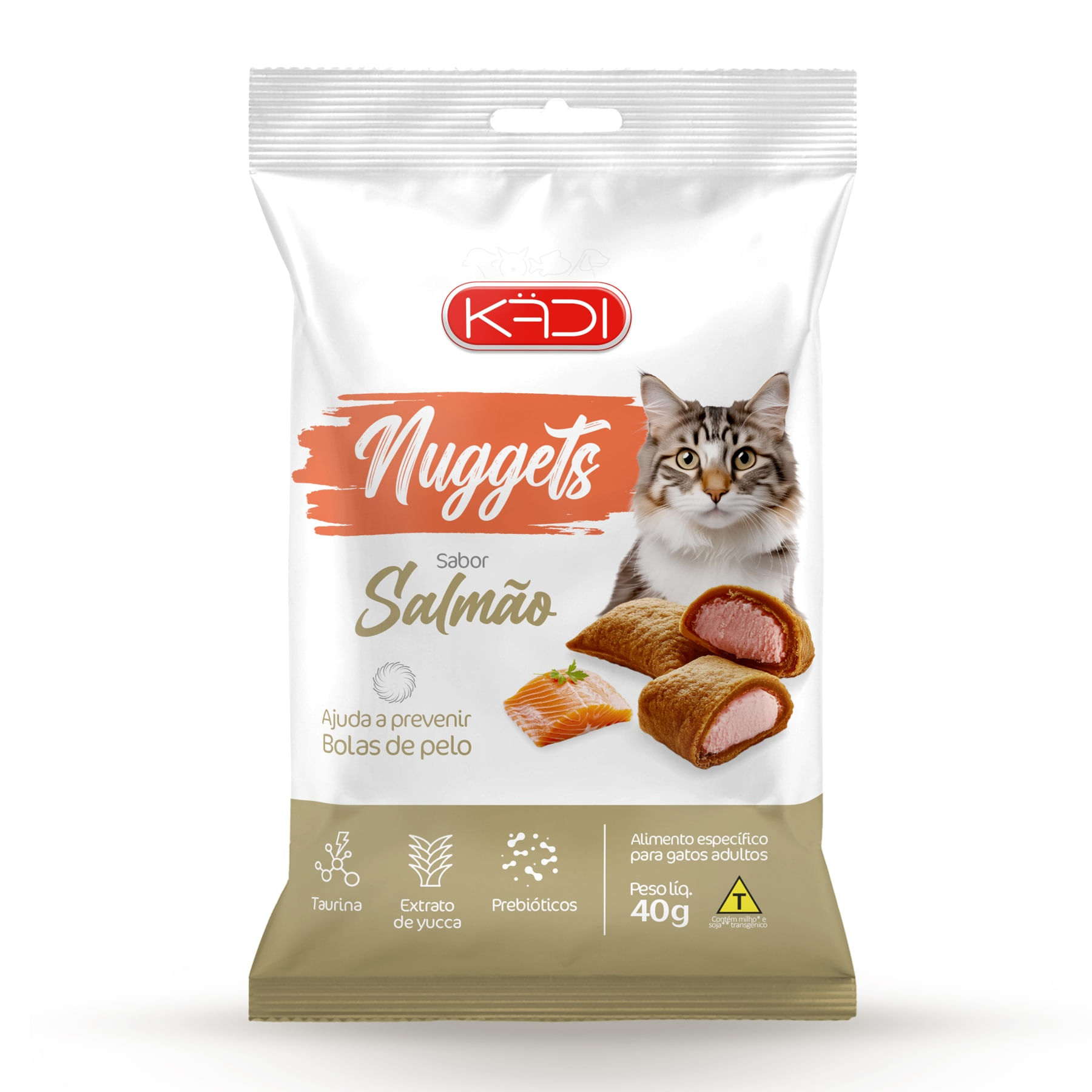 SNACK PARA GATOS NUGGETS SABOR SALMÃO 40G - KADI