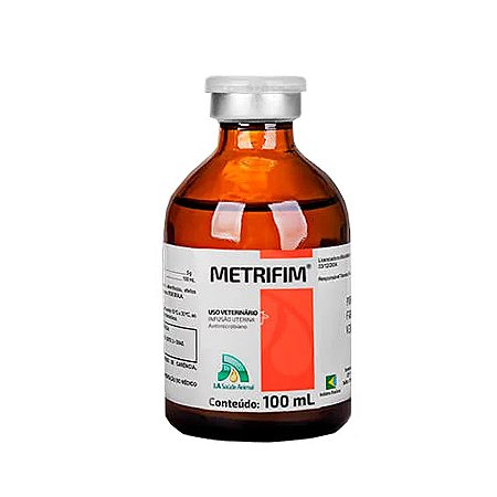 ANTIMICROBIANO USO INJETÁVEL METRIFIM 100ML - J.A SAÚDE ANIMAL